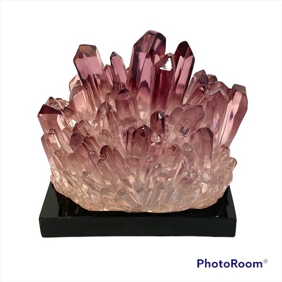 Other - Faux Crystal Cluster Epoxy Large Display Decor Purple Clear Resin Geode amethyst
